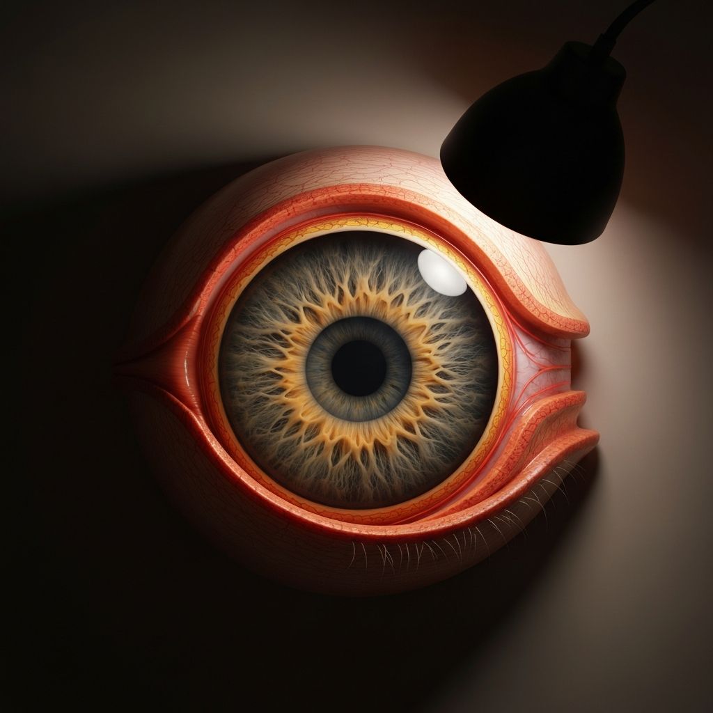 Anatomische Struktur des menschlichen Auges mit betonten Komponenten
